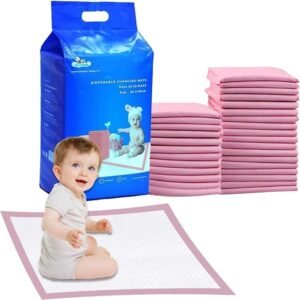 Pack of 120 Disposable Baby Changing Mats - Pink (60x45 cm) for Convenient and Hygienic Diaper Changes