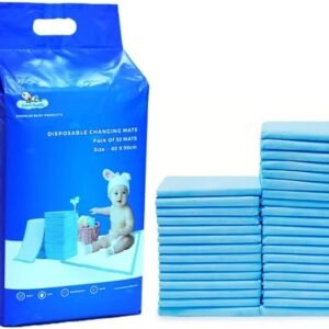 Cute 'n' Cuddle Disposable Changing Mats 60cm X 90cm for Baby Soft Ultra Absorbent Waterproof Diaper Mess-Free Changing Mat Liners (180, Blue)