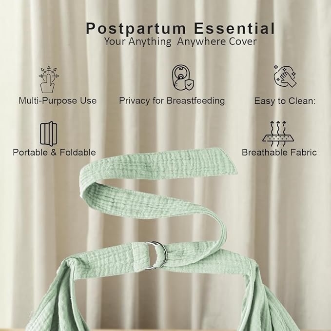 Nursing Breastfeeding Cover For Babies – Soft Breathable Cotton With Adjustable Neck Strap, Privacy For Moms, Lightweight & Stylish Nursing Shawl For Feeding In Public – Travel Friendly - Image 3