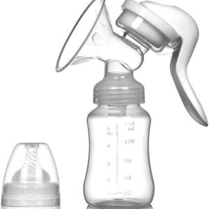 Manual Breast Pump Silicone Milk Extractor for Breastfeeding, Portable Hand Breast Milk Pump with Feeding Bottle & Nipple, Safe Baby Feeding Pump & Accessories