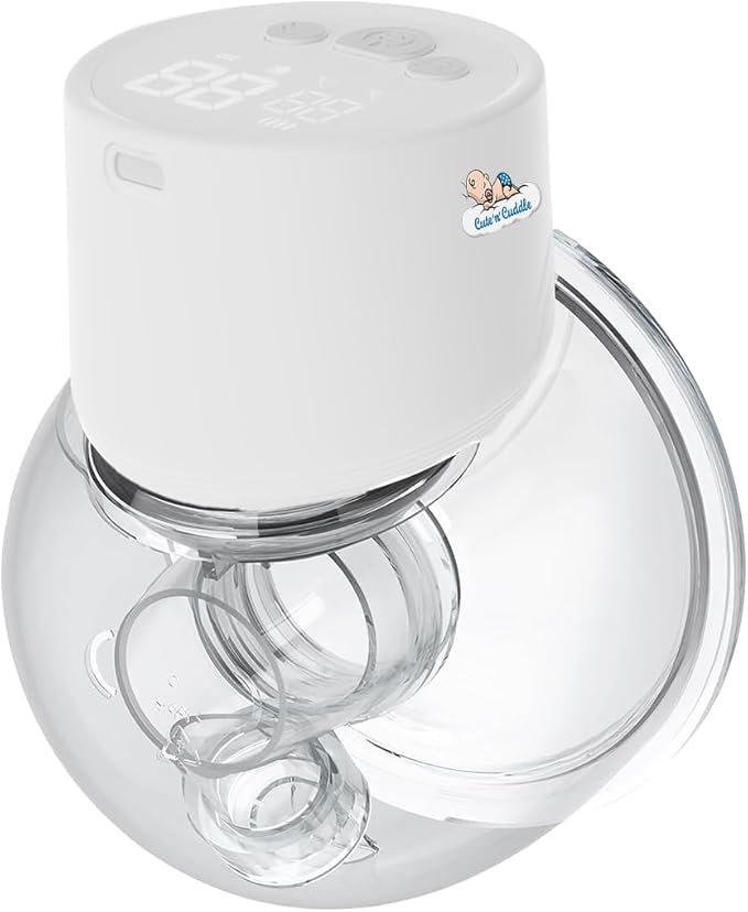 Electric Breast Pumps Hands-Free Wearable with Storage Box,- Low Noise, Touch Control LED Display | Wireless & Rechargeable | 24mm Single Pump Portable & Convenient Breastfeeding Pump for Moms